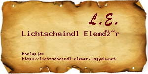 Lichtscheindl Elemér névjegykártya